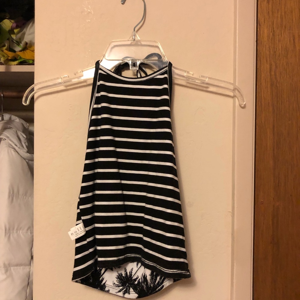 Black and White Halter Top from Pacsun - Picture 2 of 2